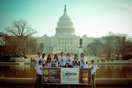 the team, in front of the capitol Hill